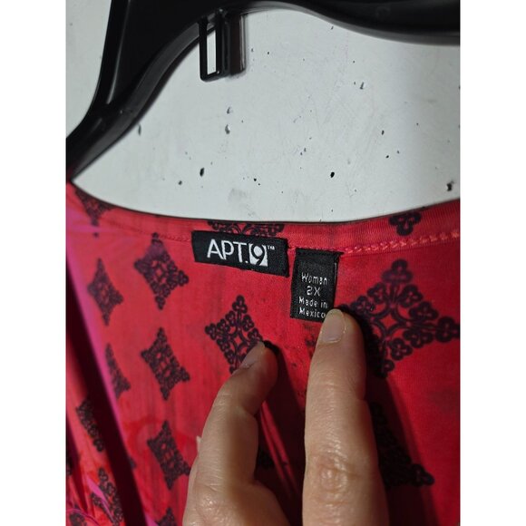 APT.9 Womens Short Sleeve Tunic Top Plus Size 2X Boho Stretch Flowy Summer Shirt - Picture 4 of 9